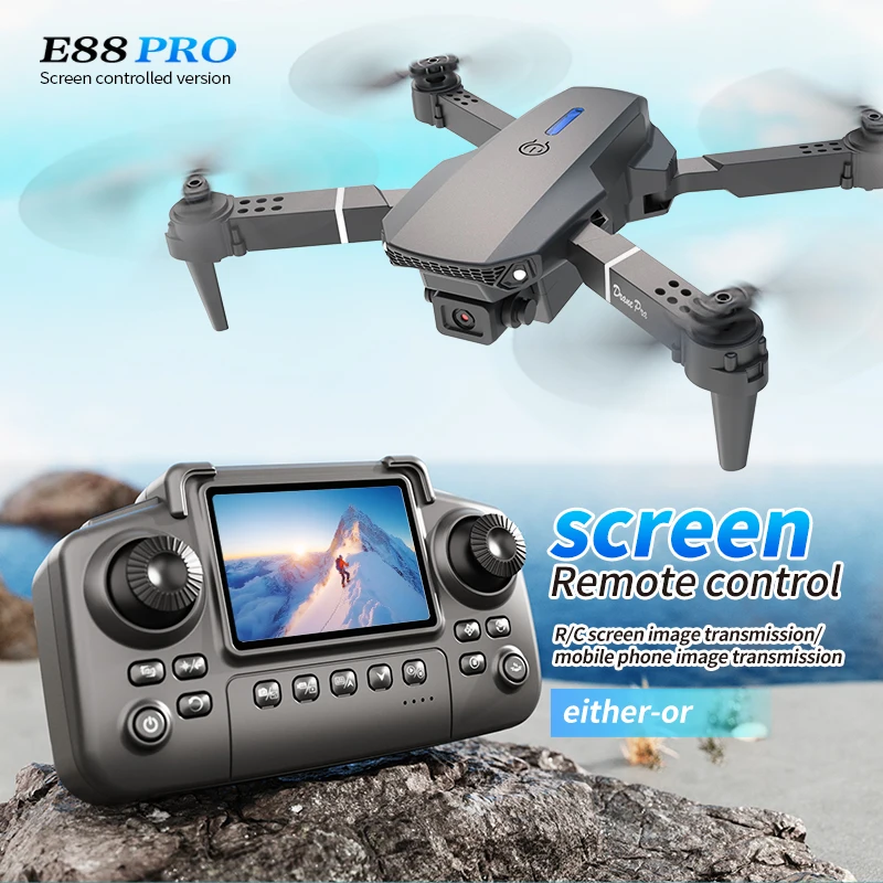Drone E88 Rc Quadcopter - โดรนรุ่น Professional E88 PRO พร้อมหน้าจอ กล้อง