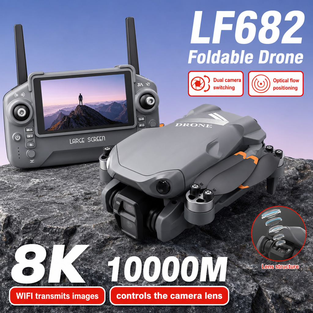 Drone Dji Rc Mini - โดรนถ่ายภาพทางอากาศ LF682 8K HD กล้องคู่ GPS