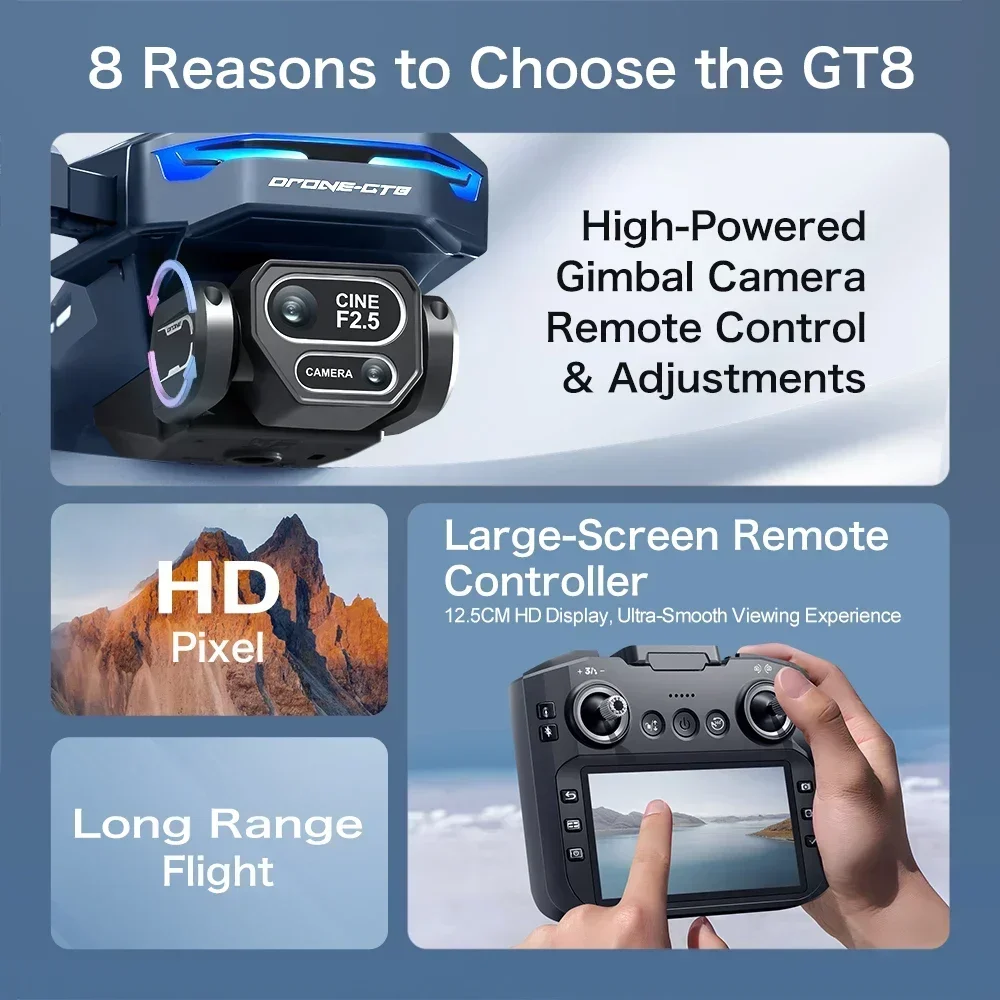 Drone 4K HD GT8 กล้องหลีกเลี่ย - Drone Ae Rc บทวิจารณ์และราคา